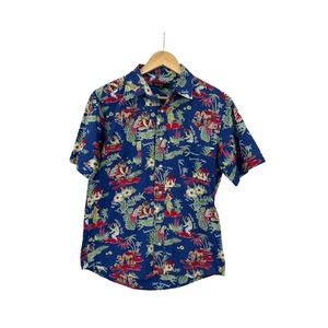 Tin Haul‎ Hawaiian Shirt Mens Size S Colorful Western Cowboy Vacation Floral